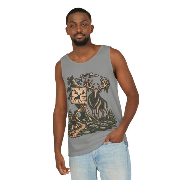 Adventure Tank Top – “Not Lost, Just Taking the Scenic Route” Moose & Hiker Design