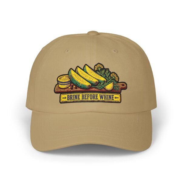 Classic Dad Cap — "Brine Before Wine" Pickle & Olive Embroidered Baseball Hat