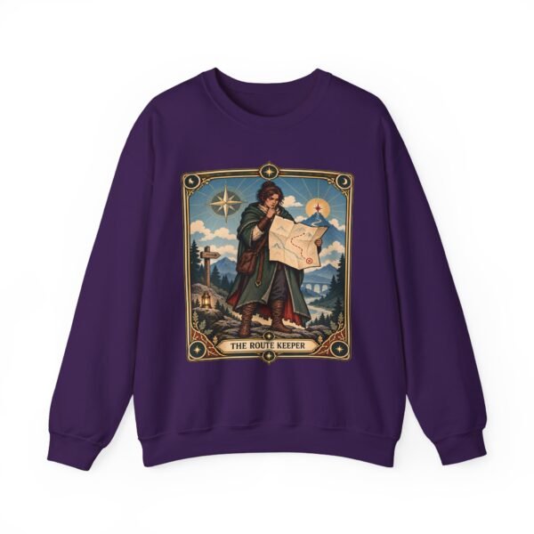 Crewneck Sweatshirt — "The Route Keeper" Vintage Map Navigator Graphic