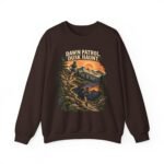 Outdoor Crewneck Sweatshirt — “Dawn Patrol Dusk Haunt” Vintage Mountain Graphic