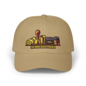 Barista Tools Dad Cap — "The Home Barista Bench" Embroidered Coffee Hat