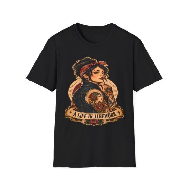 Tattooed Rosie Tee — "A Life in Linework" Graphic T-Shirt