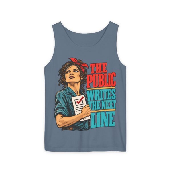 Tank Top — “The Public Writes the Next Line” Voting Rights Retro Graphic Tank