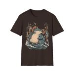 Sea Monster Graphic T-Shirt – Retro Koi/Monster Harbor Illustration