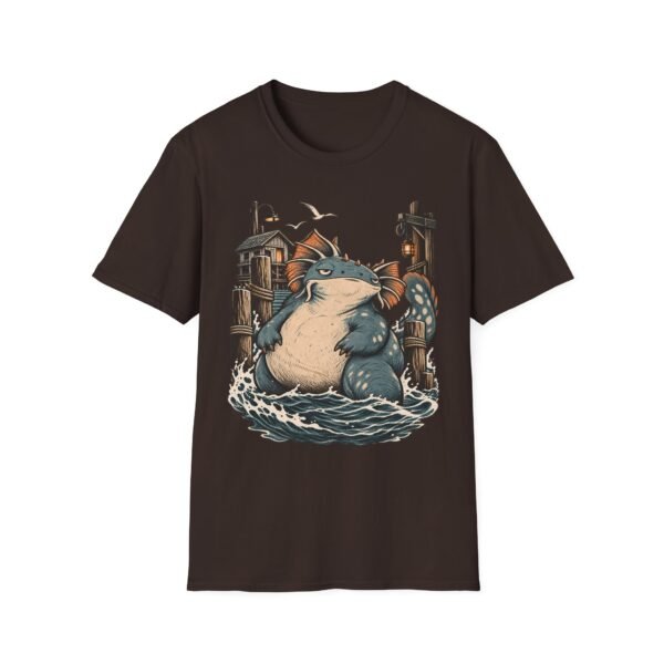Sea Monster Graphic T-Shirt – Retro Koi/Monster Harbor Illustration