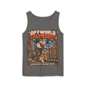 Offworld Loadworks sci-fi warehouse Mountain Goat Worker illustration Tank Top | space cargo loading