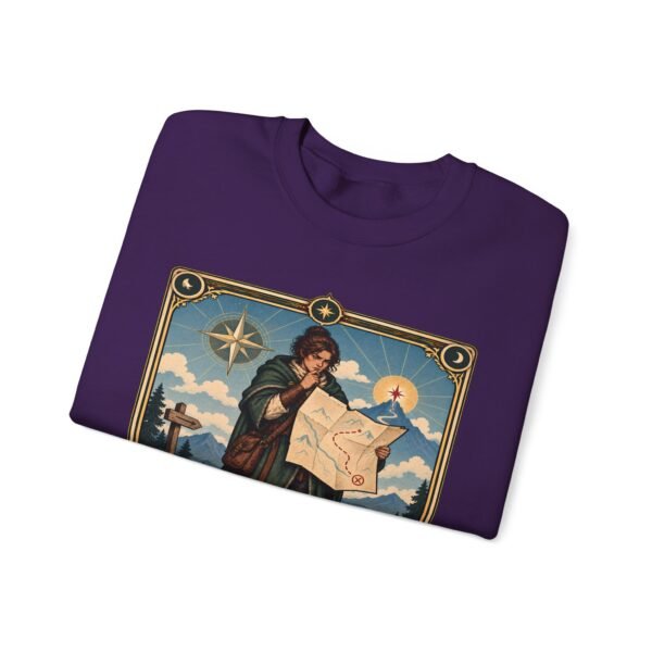 Crewneck Sweatshirt — "The Route Keeper" Vintage Map Navigator Graphic