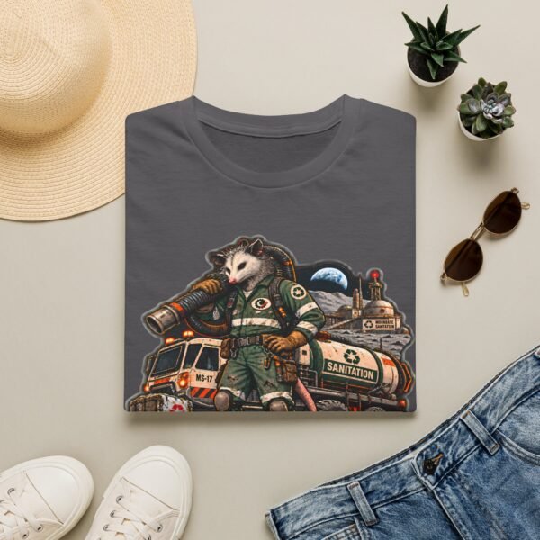 Moonbase Sanitation Crew T-Shirt — Retro Space Possum Graphic Tee