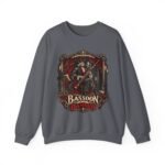 Gothic 'Bassoon of the Damned' Crewneck Sweatshirt — Skeleton Bassoonist Graphic