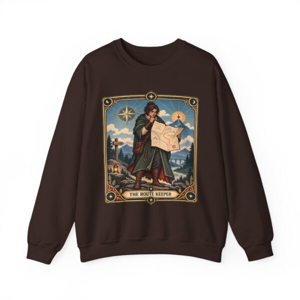 Crewneck Sweatshirt — "The Route Keeper" Vintage Map Navigator Graphic