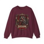 Gothic 'Bassoon of the Damned' Crewneck Sweatshirt — Skeleton Bassoonist Graphic