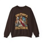 Crewneck Sweatshirt — "The People Still Weigh In" Lady Justice Graphic