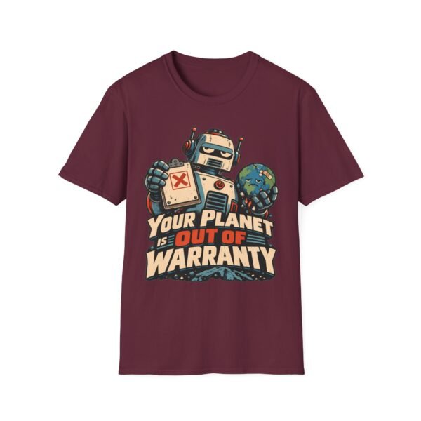 Your Planet Is Out Of Warranty T-Shirt — Retro Robot Climate Awareness Tee
