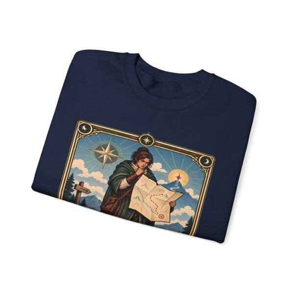 Crewneck Sweatshirt — "The Route Keeper" Vintage Map Navigator Graphic