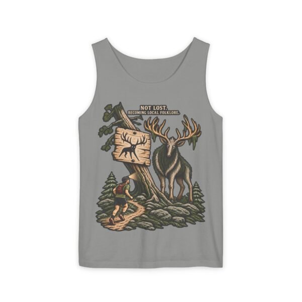 Adventure Tank Top – “Not Lost, Just Taking the Scenic Route” Moose & Hiker Design