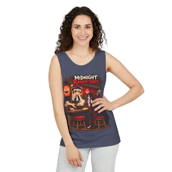 Midnight Ramen Shift Tank Top — Anime Night Owl Graphic Tank