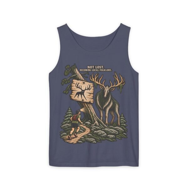 Adventure Tank Top – “Not Lost, Just Taking the Scenic Route” Moose & Hiker Design