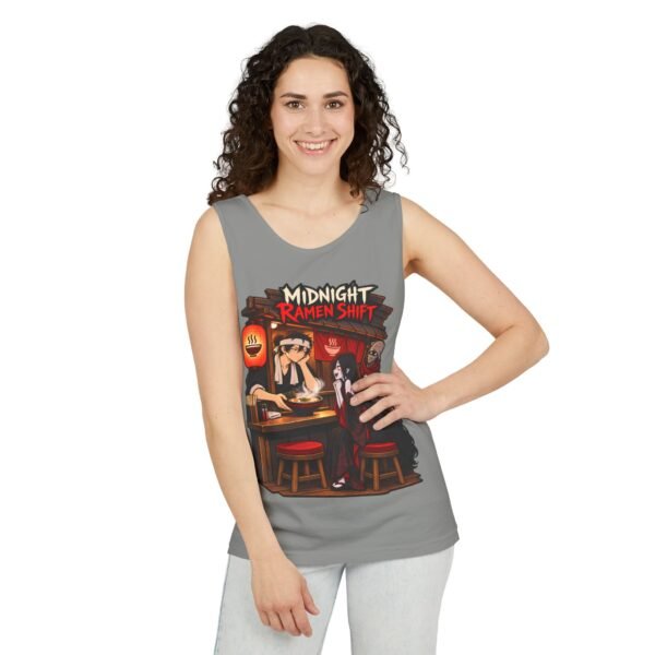 Midnight Ramen Shift Tank Top — Anime Night Owl Graphic Tank