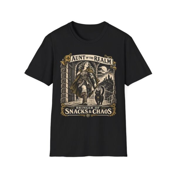 Aunt of the Realm T-Shirt — Fantasy Medieval Adventure Tee (Bringer of Snacks & Chaos)
