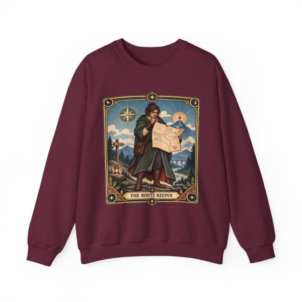 Crewneck Sweatshirt — "The Route Keeper" Vintage Map Navigator Graphic