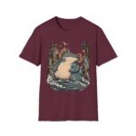 Sea Monster Graphic T-Shirt – Retro Koi/Monster Harbor Illustration