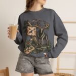 Hiking Elk Crewneck Sweatshirt — Rustic Outdoors "Don't Lose Yourself" Design
