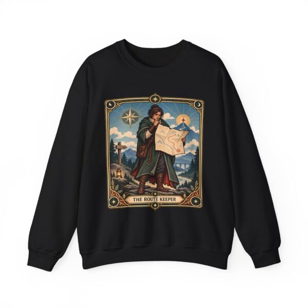 Crewneck Sweatshirt — "The Route Keeper" Vintage Map Navigator Graphic