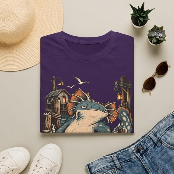 Sea Monster Graphic T-Shirt – Retro Koi/Monster Harbor Illustration