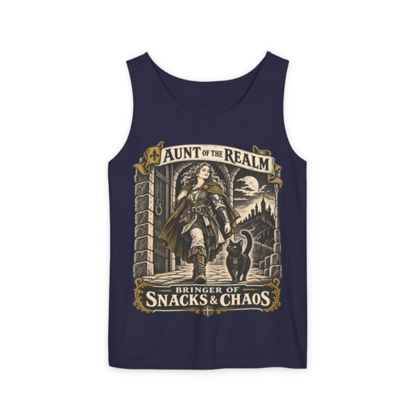 Aunt of the Realm Tank Top — "Bringer of Snacks & Chaos" Fantasy Graphic