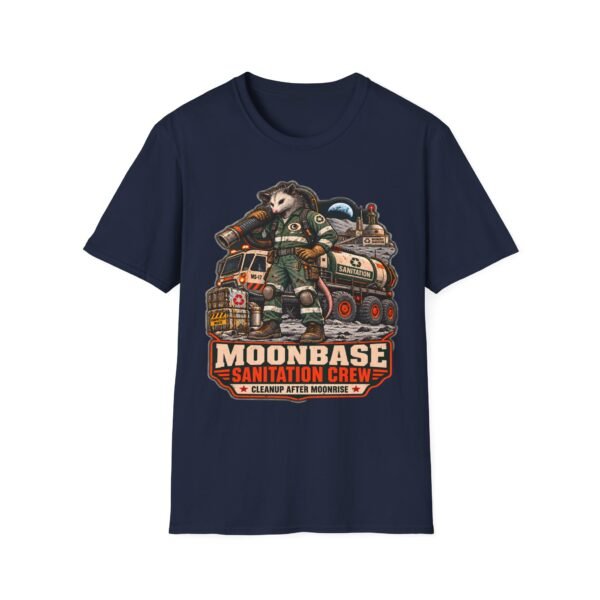 Moonbase Sanitation Crew T-Shirt — Retro Space Possum Graphic Tee
