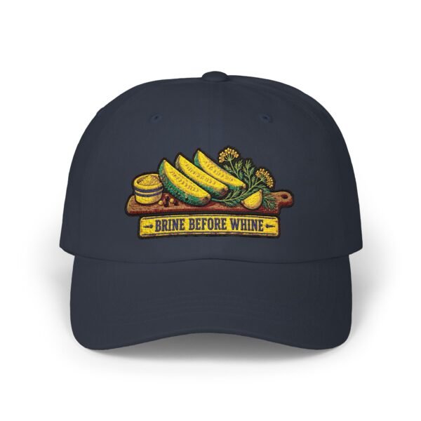 Classic Dad Cap — "Brine Before Wine" Pickle & Olive Embroidered Baseball Hat