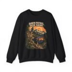 Outdoor Crewneck Sweatshirt — “Dawn Patrol Dusk Haunt” Vintage Mountain Graphic