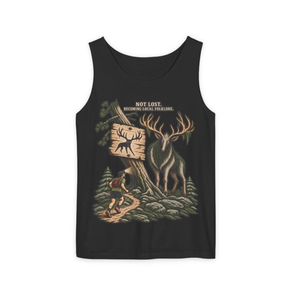 Adventure Tank Top – “Not Lost, Just Taking the Scenic Route” Moose & Hiker Design