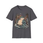Sea Monster Graphic T-Shirt – Retro Koi/Monster Harbor Illustration