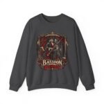 Gothic 'Bassoon of the Damned' Crewneck Sweatshirt — Skeleton Bassoonist Graphic