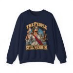 Crewneck Sweatshirt — "The People Still Weigh In" Lady Justice Graphic