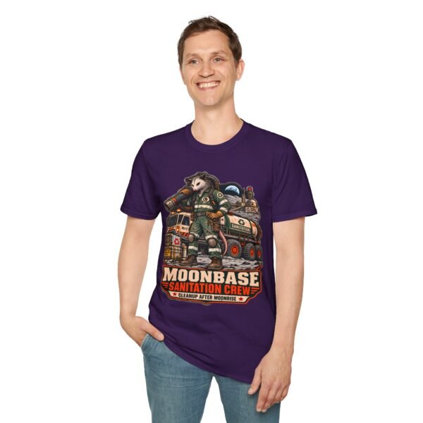 Moonbase Sanitation Crew T-Shirt — Retro Space Possum Graphic Tee