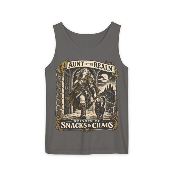 Aunt of the Realm Tank Top — "Bringer of Snacks & Chaos" Fantasy Graphic