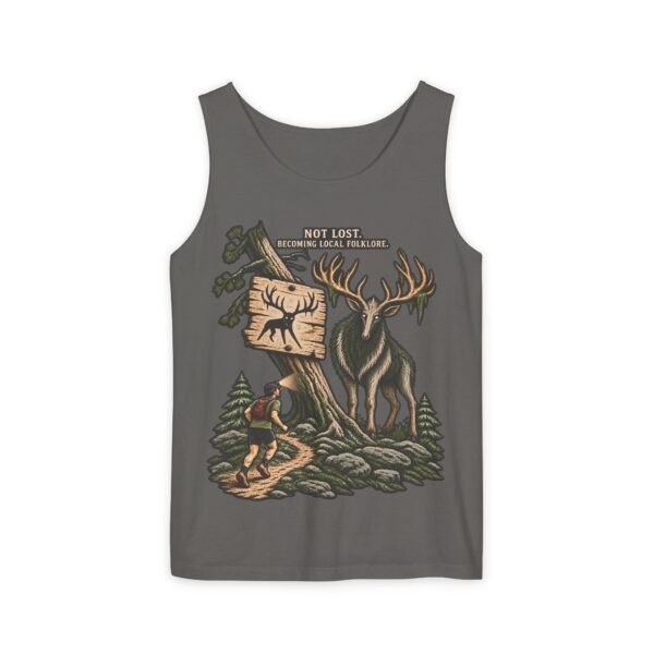 Adventure Tank Top – “Not Lost, Just Taking the Scenic Route” Moose & Hiker Design