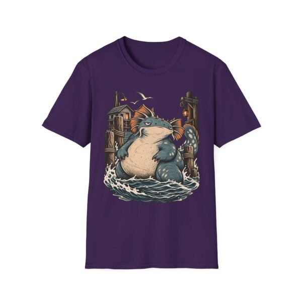 Sea Monster Graphic T-Shirt – Retro Koi/Monster Harbor Illustration