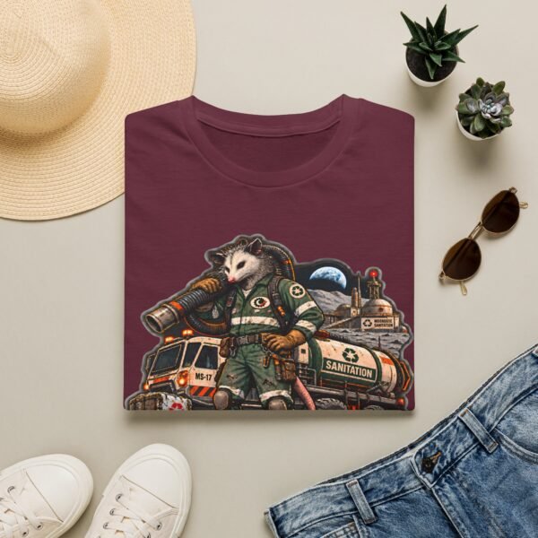 Moonbase Sanitation Crew T-Shirt — Retro Space Possum Graphic Tee