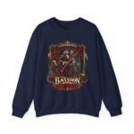 Gothic 'Bassoon of the Damned' Crewneck Sweatshirt — Skeleton Bassoonist Graphic
