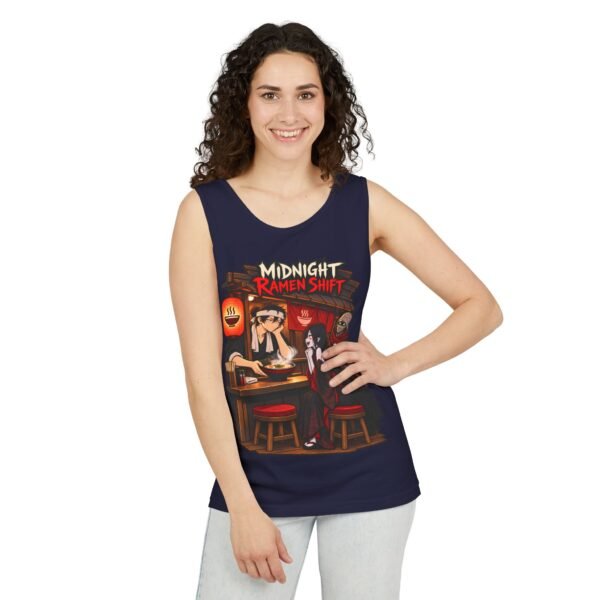 Midnight Ramen Shift Tank Top — Anime Night Owl Graphic Tank