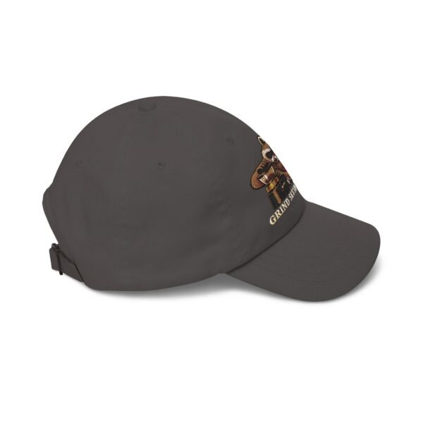 Grind Setting Dept. Raccoon Espresso Dad Cap — Relaxed Embroidered Baseball Hat