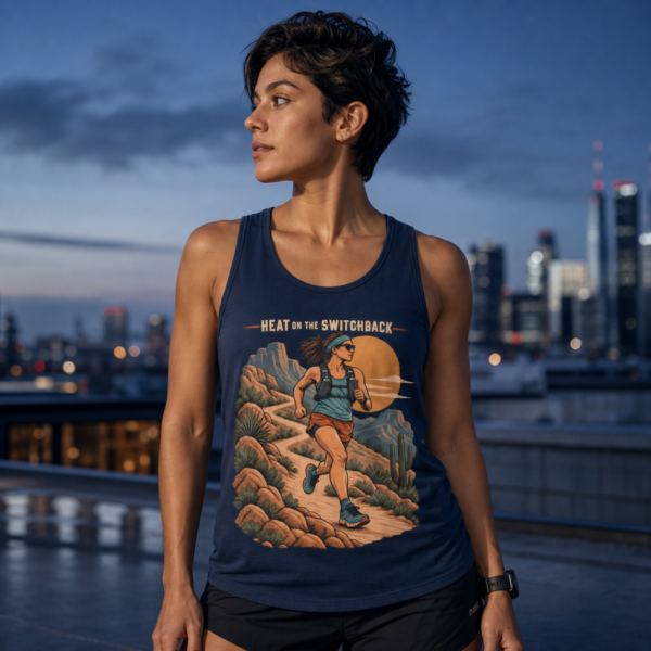 Trail Runner Tank Top — "Head to the Switchback" Desert Running Graphic