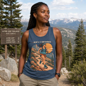 Trail Runner Tank Top — "Head to the Switchback" Desert Running Graphic