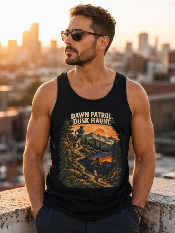 Dawn Patrol Dusk Haunt Tank Top — Vintage Mountain Hiking Graphic