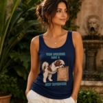 Tank Top - "Your Groceries Have a Nosy Supervisor" Cute Puppy Graphic