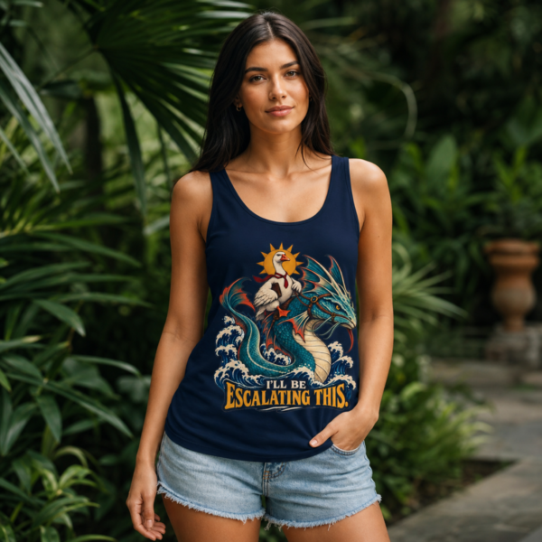 Escalating This Dragon Tank — Funny Sea-Dragon & Rooster Graphic Tank