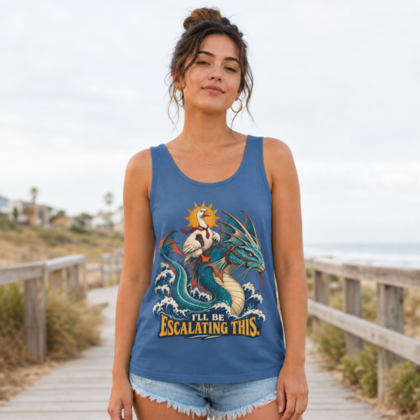 Escalating This Dragon Tank — Funny Sea-Dragon & Rooster Graphic Tank